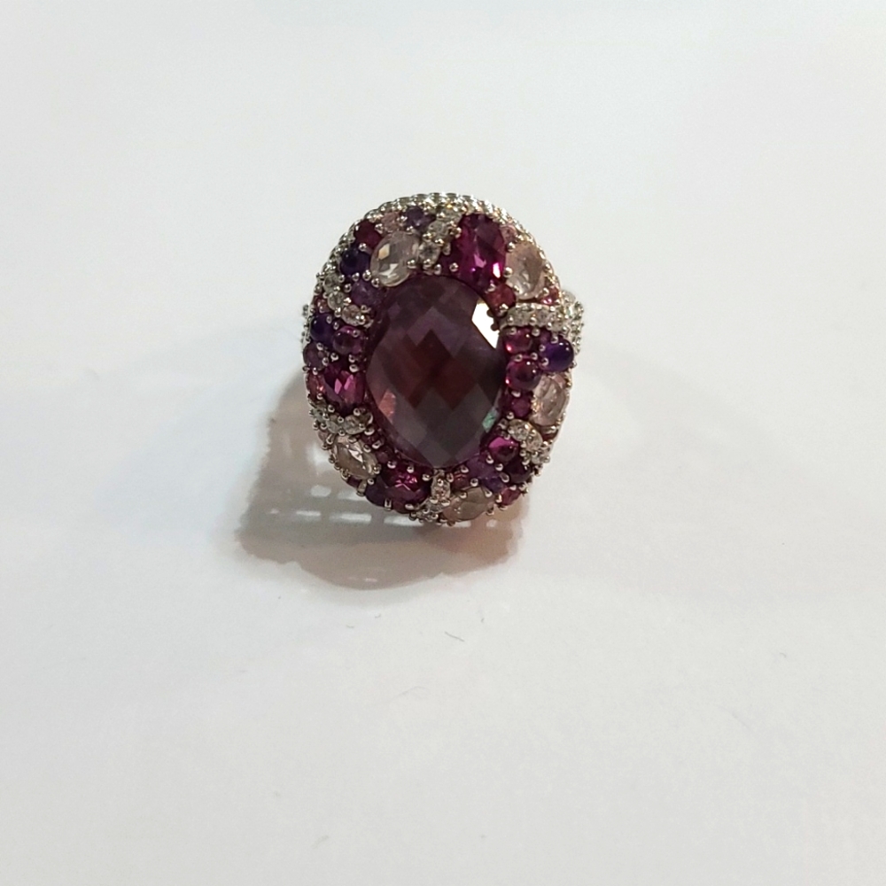 925 SS Judith Ripka multi stone ring